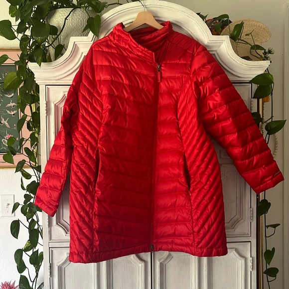 Eddie Bauer Jackets & Blazers - Gorgeous Limited Edition Eddie Bauer Red Satin Down Parka Size 2X.